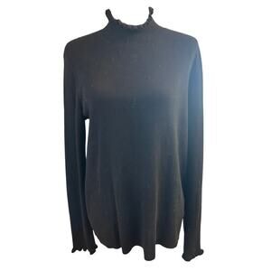 WHO WHAT Wear  NWT RUFFLED MOCK NECK KNIT TOP WOMENS 2X